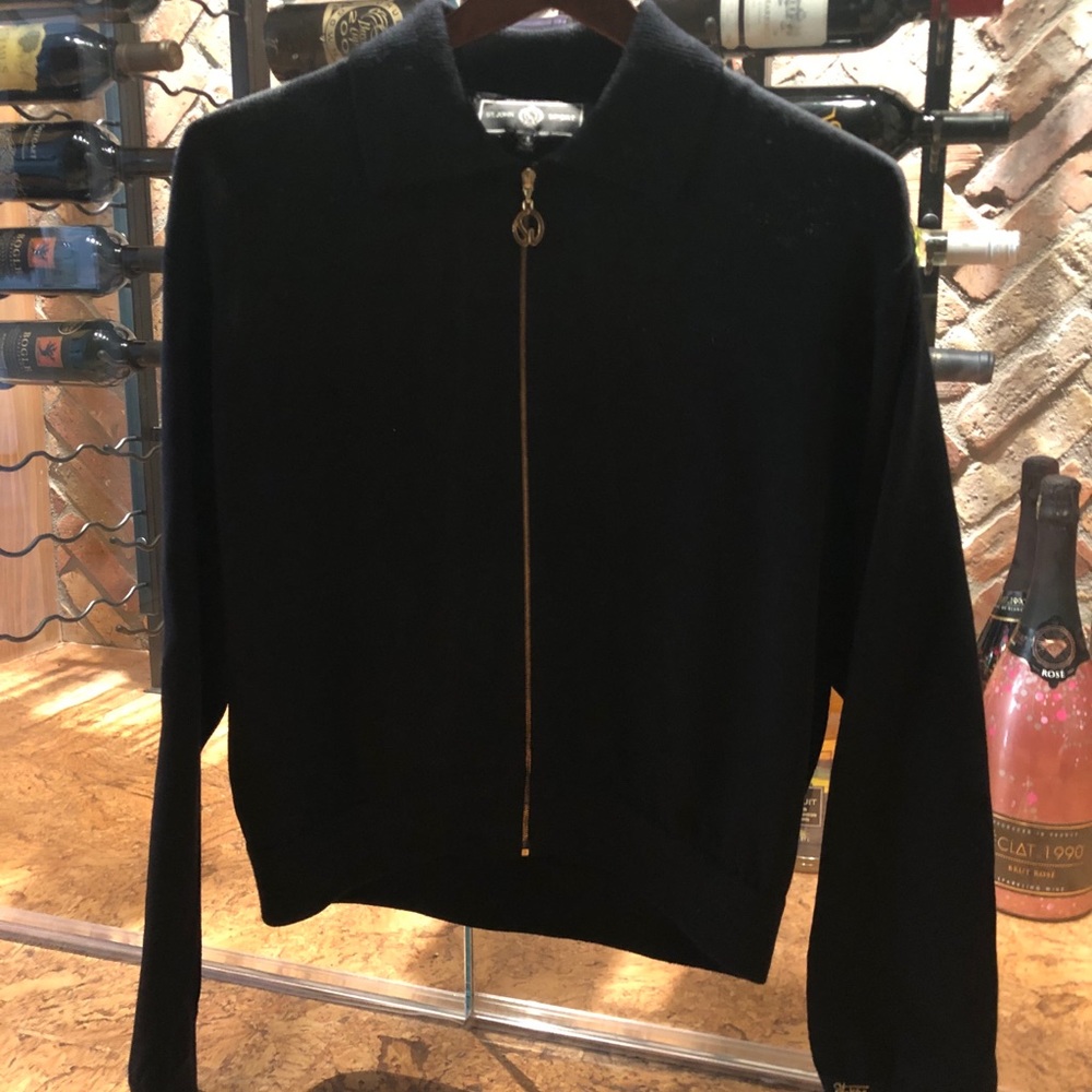 St John Sport Black Knit Cardigan Jacket